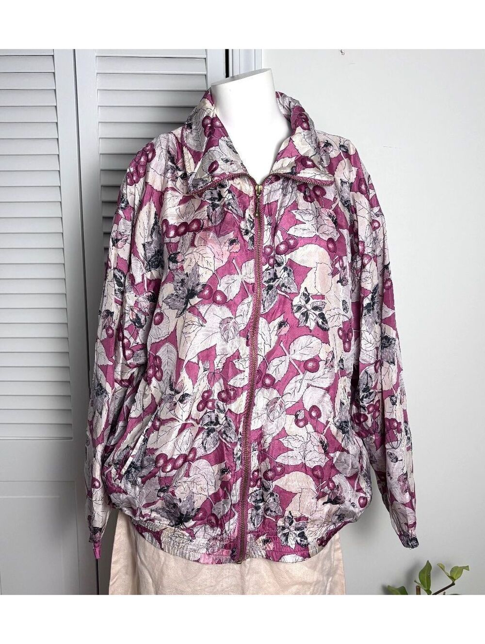 Vintage Silk Floral Bomber Jacket